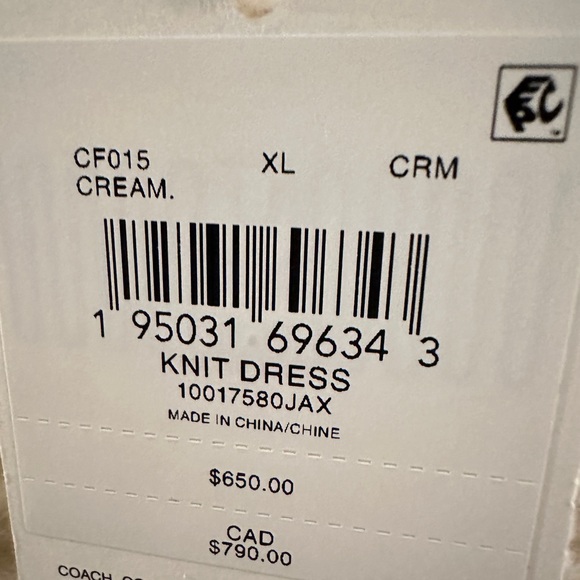 Women’s Coach Host pick ❤️Cable knit sweater dress cream Size XL true to size - Picture 3 of 14